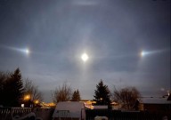 Halo lunar perto de Alberta, Canadá