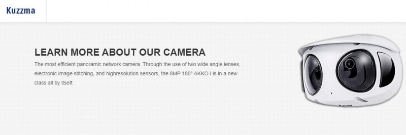 Câmera panorâmica para o reconhecimento facial oferecido pela Kuzzma.