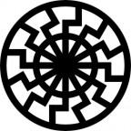 Swarze Sohne-S.S., traduzindo significa SOL NEGRO, símbolo da Waffen SS.