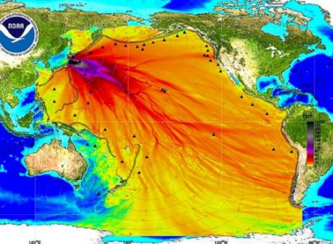 Dados da National Oceanic and Atmospheric Administration (NOAA), dos EUA, medem a radiação de Fukushima.